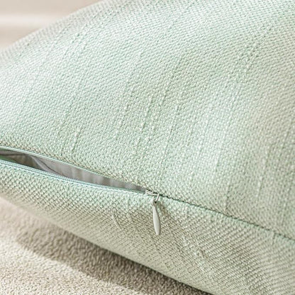 Foindtower Set of 2 Soft Textured Chenille Throw Decorative Pillow Covers Square Accent Solid Cushion Cover Cozy Neutral Farmhouse Pillow Case for Couch Sofa Bedroom Living Room 16x16 Inch, Sage Green