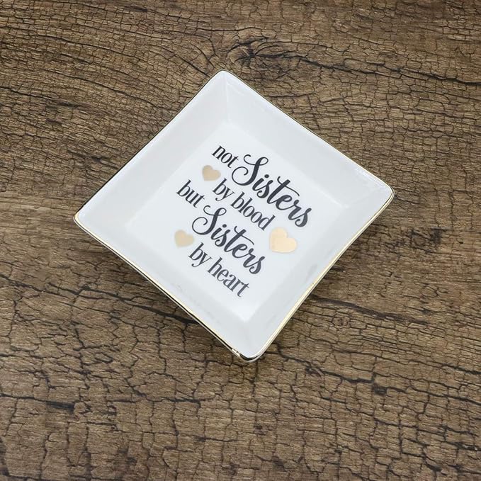 JoycuFF Friend Gifts for Women Marble Ceramic Ring Dish Trinket Tray-Gifts for Best Friend Birthday Christmas