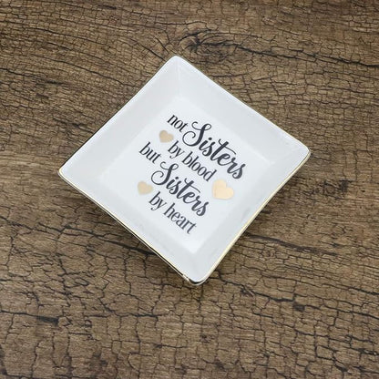 JoycuFF Friend Gifts for Women Marble Ceramic Ring Dish Trinket Tray-Gifts for Best Friend Birthday Christmas