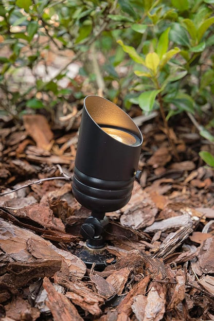 VOLT 12V Brass Fat Boy LED Outdoor Spotlight 4-Pack Expansion Kit (Black) for Low Voltage Landscape Lighting of Yard, Lawn, Garden, Patio, Trees & House