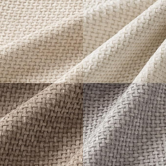 MIULEE Pack of 4 Couch Throw Pillow Covers 20x20 Inch Neutral Beige/Brown Soft Decorative Chenille Pillow Covers Farmhouse Accent Cushion Covers for Boho Spring Home Decor Sofa Bedroom Living Room