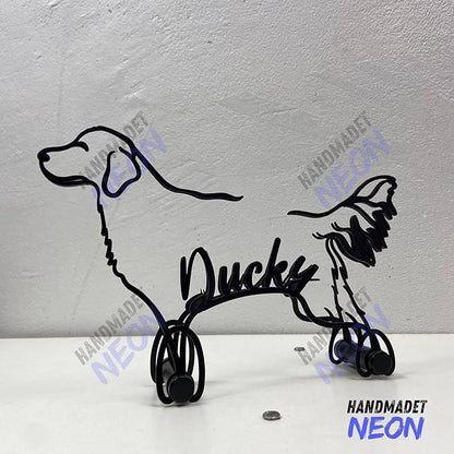 Personalized Golden Retriever Minimalist Sculpture, Custom Dogs Name Metal Desk Decor, Decorative Aesthetic Table Sign Gifts for Officer, Friends, Animal Lover, Kids, Mom, Dad
