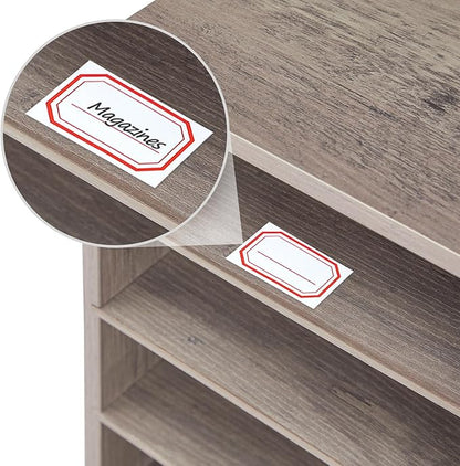HOOBRO Literature Organizer, 27 Compartments Wooden Mail Organizer, Countertop Literature Sorter with Adjustable Shelves for Home, Office, School, Student Mailbox for Classroom, Greige BG27WF01