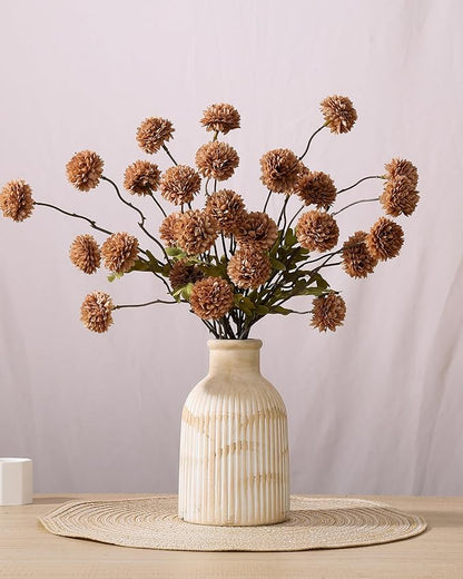 White Ceramic Vase Set of 2 – Modern Farmhouse Decorative Vases for Home, Kitchen, Living Room, Bedroom, Office, Bathroom & Shelf Table Centerpieces