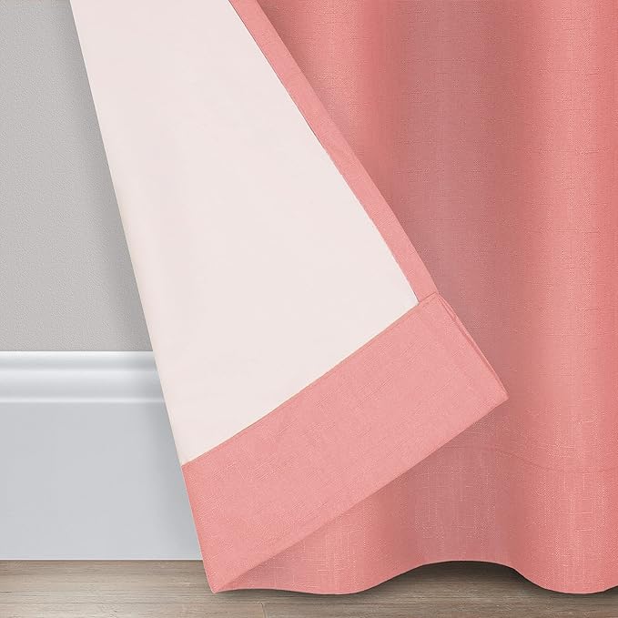ECLIPSE Kendall Modern Blackout Thermal Rod Pocket Window Curtain for Bedroom or Living Room (1 Panel), 42" x 54", Coral