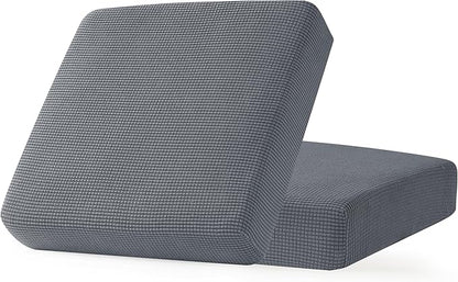 CHUN YI 2Piece Stretch Couch Cushion Covers, Sofa Seat Slipcovers for Pets, Suitable for Armchair Loveseat Sofa with Spandex Jacquard Washable Fabric (2Piece,Light Grey)
