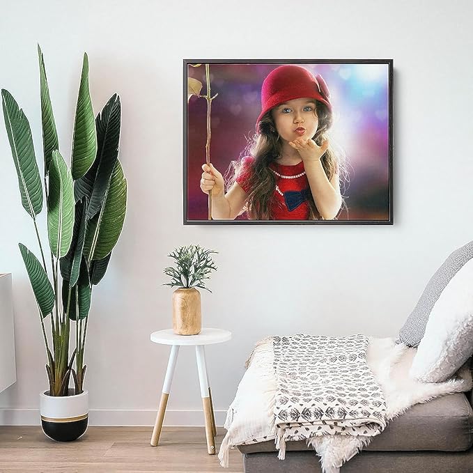 Personalized Custom Canvas Prints: Photo On Canvas (Black, 24x36) Transform Your Photos into Stunning Framed Wall Art Digitally Printed Photo To Canvas Ideal for Home Decor, Gifts Keepsakes.Made in Texas, USA