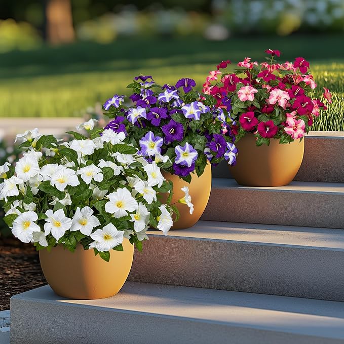 19 Inch Artificial Flowers for Outdoor Indoor Garden Home Decoration,Faux Flower for Home Office Garden Patio Balcony 4 Bundles (White)
