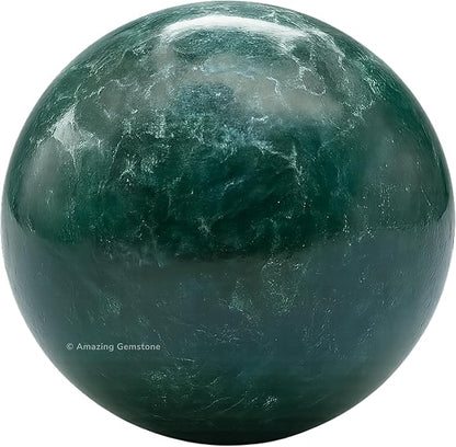 Amazing Gemstone Moss Agate Crystal Ball with Stand - 1.5" Inches Crystal Sphere Meditation Balls for Witchcraft and Decorative Balls