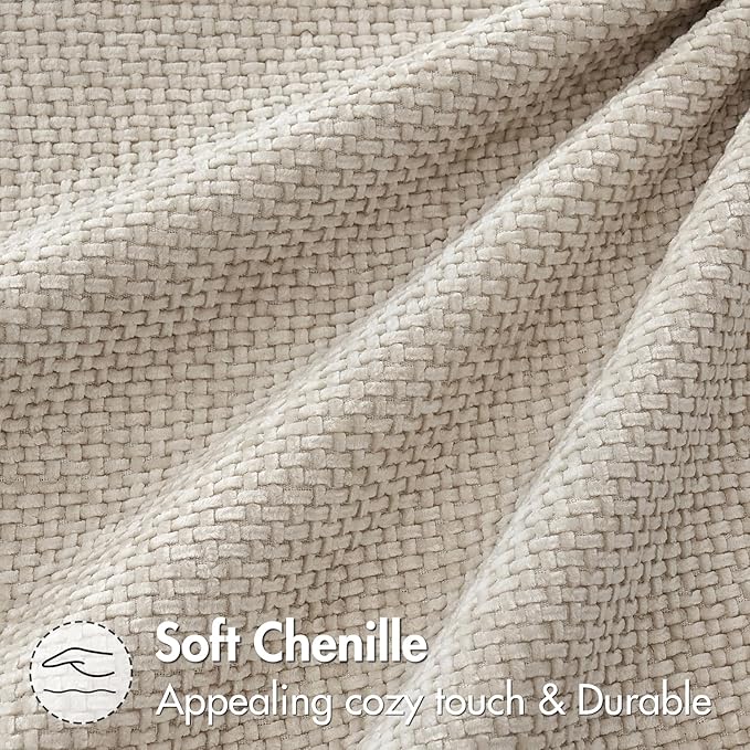 MIULEE Pack of 2 Christmas Couch Throw Pillow Covers 20x20 Inch Neutral Beige Modern Boho Accent Decorative Pillow Covers Soft Chenille Farmhouse Cushion Covers for Home Decor Bed Sofa Living Room