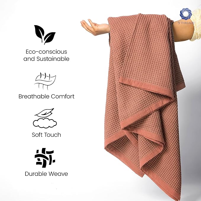 100% Long Staple Cotton Waffle Multipurpose Blanket | Soft & Breathable, Lightweight All-Season Throw for Bed/Couch/Sofa | Machine Washable |n (Waffle-Coffee, King (U.S. Standard))