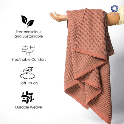 100% Long Staple Cotton Waffle Multipurpose Blanket | Soft & Breathable, Lightweight All-Season Throw for Bed/Couch/Sofa | Machine Washable |n (Waffle-Coffee, King (U.S. Standard))