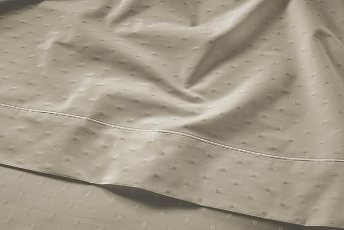 100% Egyptian Cotton Sheets King Size– Silky Sateen Weave for All Season Comfort, 15" Deep Pocket King Sheet Set, Oeko-TEX Certified, Fade Resistant, Durable Hotel Comfort at Home -Swiss Dot Linen