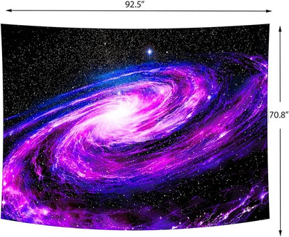Delur Galaxy Tapestry Universe Planet Starry Sky Wall Hanging Tapestry Cosmic Outer Space Abstract Psychedelic Nebula Headboard for Bedroom Living Room Home Decor (70.8" x 92.5")