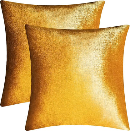 2 Pack 16x16 Pillow Cover Velvet Pillow Covers, Square Throw Pillow Covers for Living Room Decorations Throw Pillow Case, Throw Pillow Cover Cushion Cover for Home Sofa Bedroom Car, Dark Gold