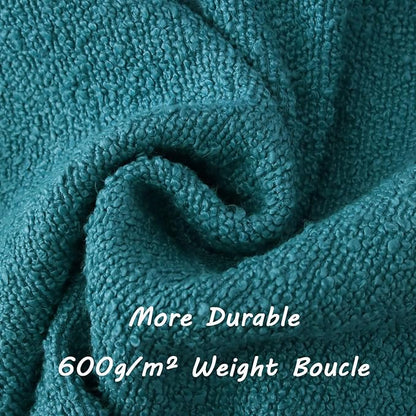 FUTEI Pack of 2 Teal Blue Decorative Throw Pillow Covers 16x16 Inch Soft Cozy Solid Boucle Textured Cushion Case,Modern Home Decor for Couch Bed Living Room