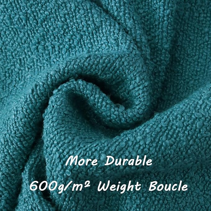 FUTEI Pack of 2 Teal Blue Decorative Throw Pillow Covers 22x22 Inch Soft Cozy Solid Boucle Textured Cushion Case,Modern Home Decor for Couch Bed Living Room