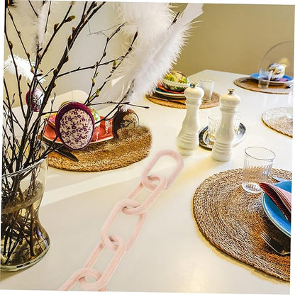 Wood Chain Link Decoration for Living Room Dining Table and Shelf Decor Rustic Ornament for Minimalist Aesthetic