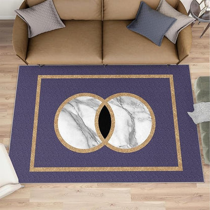 Marble Area Carpet Elegant Purple Marble Area Rugs for Living Room Modern Minimalist Rug Modern Light Luxury Geometric Carpet for Bedroom Entrance Door 6x9ft