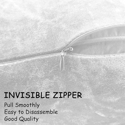 2 Pack 12x20 Pillow Cover Velvet Pillow Covers, Square Throw Pillow Covers for Living Room Decorations Throw Pillow Case, Throw Pillow Cover Cushion Cover for Home Sofa Bedroom Car, Silver White