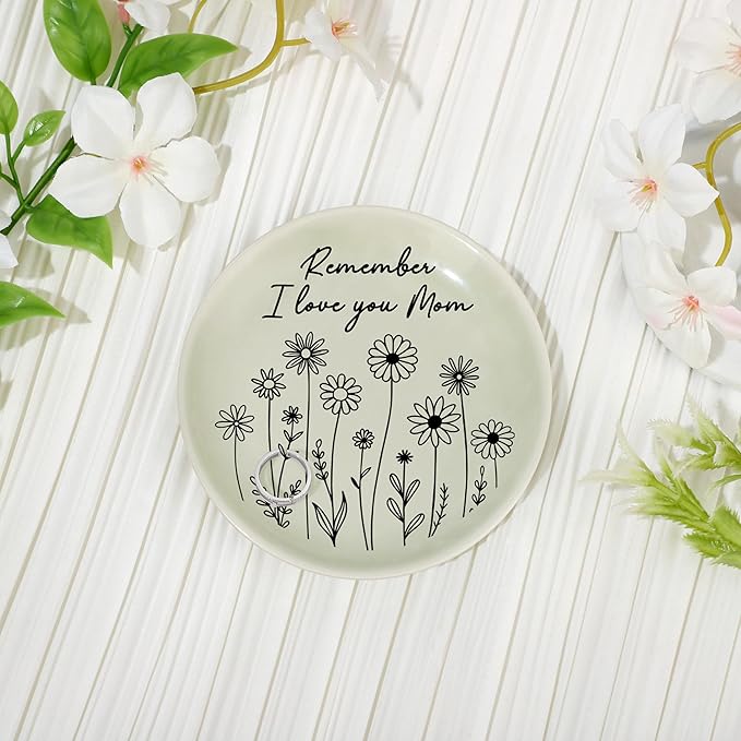 JoycuFF Mom Gifts from Daughter Son, Birthday Christmas Mothers Day Gifts for Mother, Best Mom Trinket Dish Jewelry Tray Ring