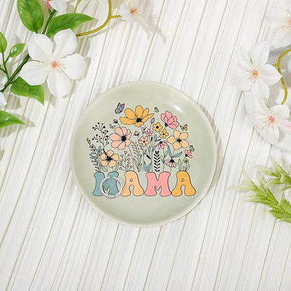 JoycuFF Mama Gifts for Mom Birthday from Daughter, Mother’S Day Mama Trinket Jewelry Dish Tray Ring Holder
