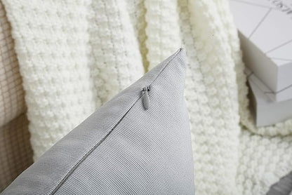 TangDepot Handmade Decorative Solid 100% Cotton Canvas Throw Pillow Covers/Cushion Covers, 45 Colors Available - (18" x18" , Gray Stone, 2 Count (Pack of 1))