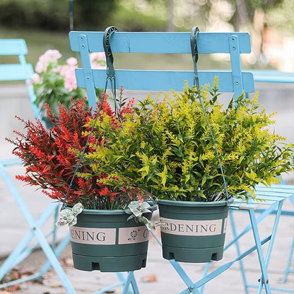 36 Bundles Artificial Plants Outdoor, Artificial Flowers for Outdoors Fake Flowers UV Resistant Flowers Lavender Outdoor Plants, Faux Flowers Shrubs for Porch Garden Window Box Home Decoration(Yellow)