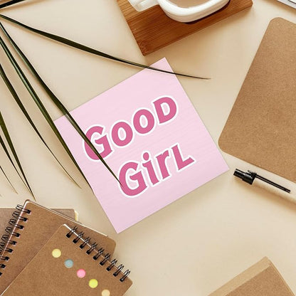 Trendy Coquette Wood Box Sign Desk Decor, Girly Pink Preppy Decor, Good Girl Wooden Block Sign Decorations for Home College Apartment Teen Girl Room Bedroom Living Wall Tabletop Shelf Decor
