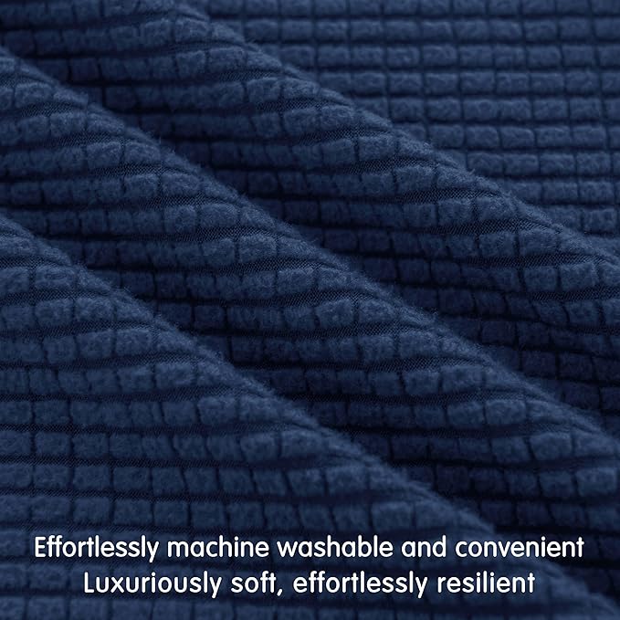 Hokway Couch Cushion Covers Stretch Cushion Covers Sofa Seat Cushion Slipcover Cushion Protector(DarkBlue, Medium)