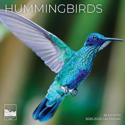 Hummingbirds Wall Calendar 2026 | 12" x 24" Open | Giftable Nature Calendar 2026 | Thick & Sturdy Paper for Organizing & Planning | Pacific Waters Press (Hummingbirds)