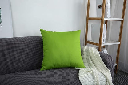 TangDepot Handmade Decorative Solid 100% Cotton Canvas Throw Pillow Covers/Pillow Shams, (26"x26", Apple Green)
