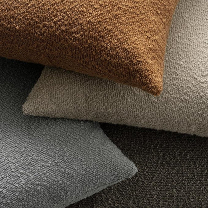 Throw Pillow Covers 20 x 20 Inch Set of 2, Accent Soft Boucle Textured Pillow Cover, Decorative Solid Color Cozy Cushion Pillow Case for Couch Bedroom Sofa Living Room Home Decor, Light Gray