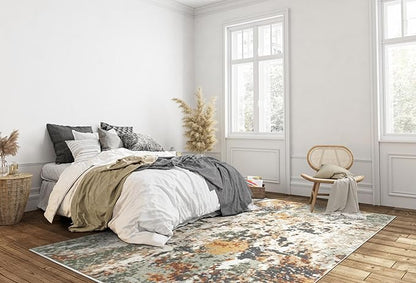 Keen Home Design Area Rugs - 10x14 Non-Shedding, Abstract Rugs for Kitchen, Living Room, Bedroom, Dining Room, Entryway - Size: 9'10" x 14', Multi