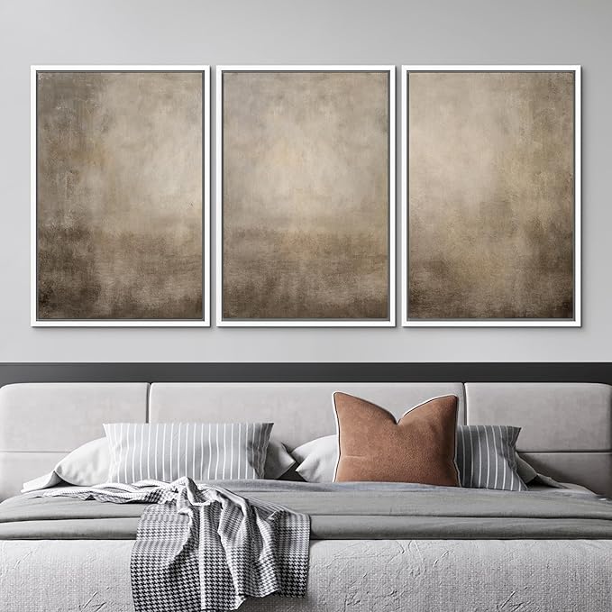 MUDECOR Framed Wall Art Print Set Neutral Abstract Landscape Illustrations Modern Art Boho Decorative Colorful Chic for Living Room, Bedroom, Office - 16"x24"x3 White