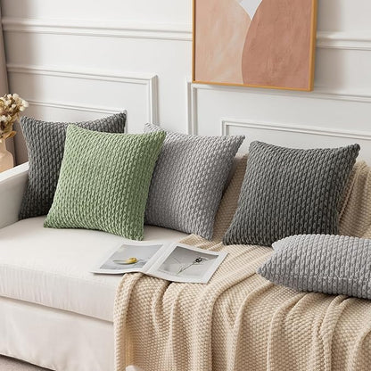 Kevin Textile Spring 12x20 Inch Pillow Cover 1 Pack Boho Decorative Soft Striped Corduroy Lumbar Farmhouse Solid Color Accent Rectangle Cushion Case for Living Room Couch Sofa Bed, Sage Green