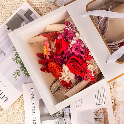 Flowers for Delivery Prime Preserved Flowers Bouquets That Last 3-5 Years Real Forever Flowers Rose Bouquet Mothers Day Gifts for Mom Anniversary Birthday Gift for Her Women Mom Grandma Wife Friends