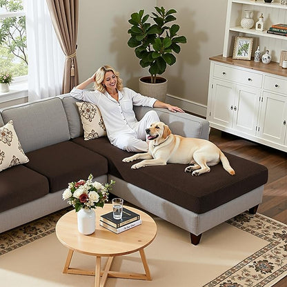Hokway Chaise Cover Set Individual Couch Cushion Slipcovers Reversible Cushion Protector for L-Shape Sofa