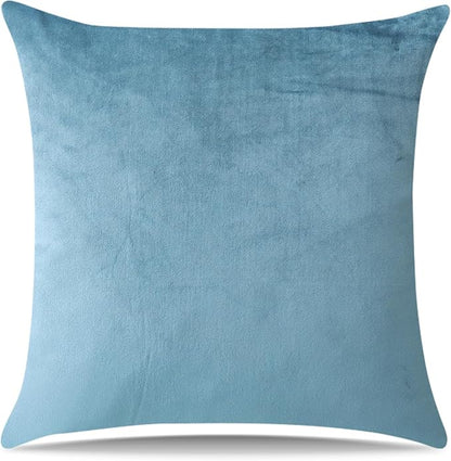Artscope Luxury Velvet Pillow Covers Super Soft Decorative Square Throw Pillow Covers Case Cushion Covers for Sofa Couch Bedroom Car Decor 16x16 Inch Light Blue