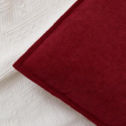 Kevin Textile Christmas 14x36 Inch Long Lumbar Cover 1 Pack Soft Boucle Textured Decorative Waterproof Rectangle Cushion Accent Pillows for Couch Sofa Chair Bed Home Decor Indoor Outdoor Burgundy