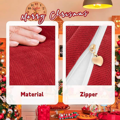 ZWJD Red Pillow Covers 26x26 Set of 2 Chenille Throw Red Pillows Cushion Covers with Elegant Design Soft and Luxurious Decorative Pillows for Couch, Bed, and Home Decor