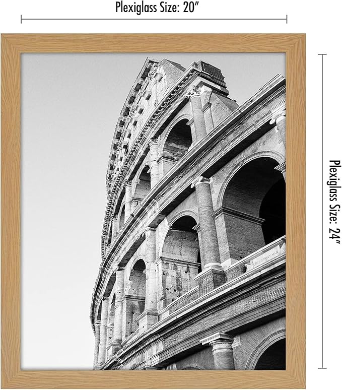 Americanflat 20x24 Picture Frame with Polished Plexiglass - Wide Picture Frames Made of Engineered Wood for Vertical or Horizontal Wall Display - Epic Collection - Pine