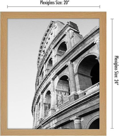 Americanflat 20x24 Picture Frame with Polished Plexiglass - Wide Picture Frames Made of Engineered Wood for Vertical or Horizontal Wall Display - Epic Collection - Pine