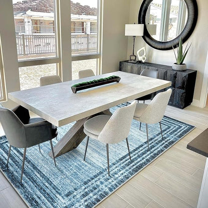 Lahome Abstract Area Rugs 5x7,Washable Modern Rugs for Living Room Non-Slip,Low-Pile Soft Rug Minimalist Bordered Floor Carpet for Bedroom Dining Room Entryway Indoor