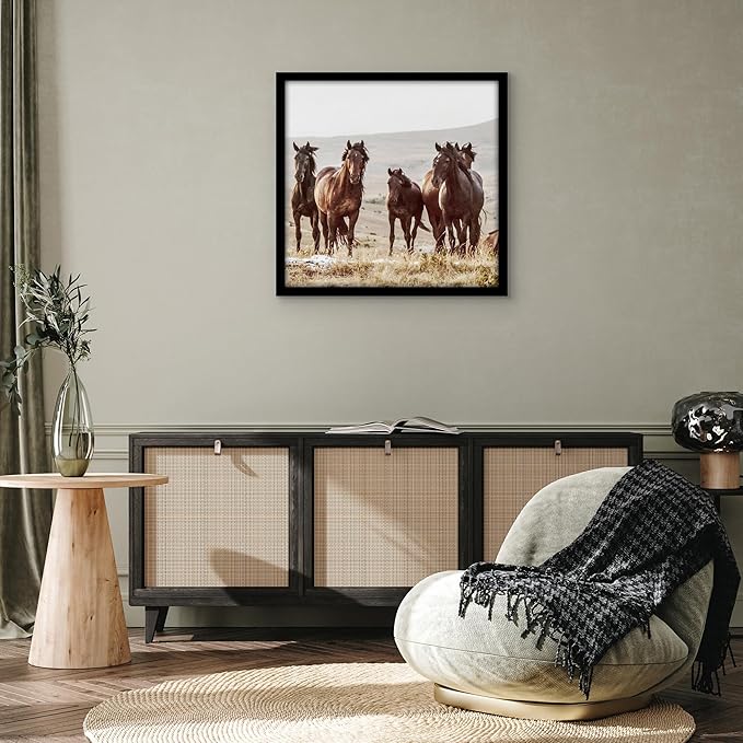 Americanflat 28x29 Poster Frame with Polished Plexiglass - Black Picture Frame - Wide Photo Frames Made of Engineered Wood for Vertical or Horizontal Wall Display - Epic Collection - Black