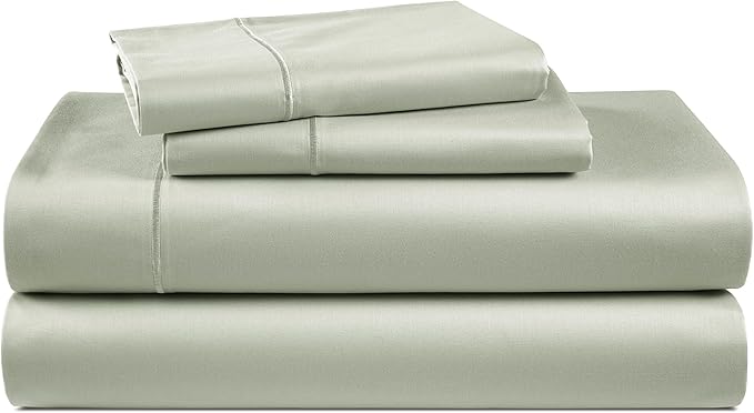 100% Egyptian Cotton Queen Bed Sheet Set – 4 Piece Queen Sheets Set, Breathable & Fade Resistant, Silky Sateen Weave for Winter Comfort, Ultra-Soft Hotel Luxury Bedding with 15" Deep Pocket - Mineral