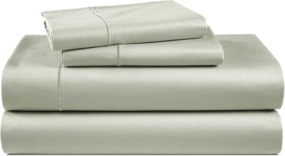100% Egyptian Cotton Queen Bed Sheet Set – 4 Piece Queen Sheets Set, Breathable & Fade Resistant, Silky Sateen Weave for Winter Comfort, Ultra-Soft Hotel Luxury Bedding with 15" Deep Pocket - Mineral