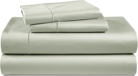 100% Egyptian Cotton King Size Sheets Set – Silky Sateen Weave for Winter Sleep Comfort, Buttery Soft & Durable Christmas Sheets King Size, Snug Fit 15" Deep Pocket, Hotel Comfort at Home - Mineral