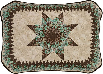 Donna Sharp Contemporary Polyester Quilt Set - Sea Breeze Star - 2-Piece Twin Size Quilt Set, Includes Quilt, and Pillow Sham Perfect for Coastal and Souhtwest Decor