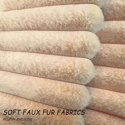 2 Pack 12x20 Pillow Cover Velvet Pillow Covers, Faux Fur Oblong Throw Pillow Covers for Living Room Decorations Throw Pillow Case, Throw Pillow Cover Cushion Cover for Home Sofa Bedroom Car, Khaki